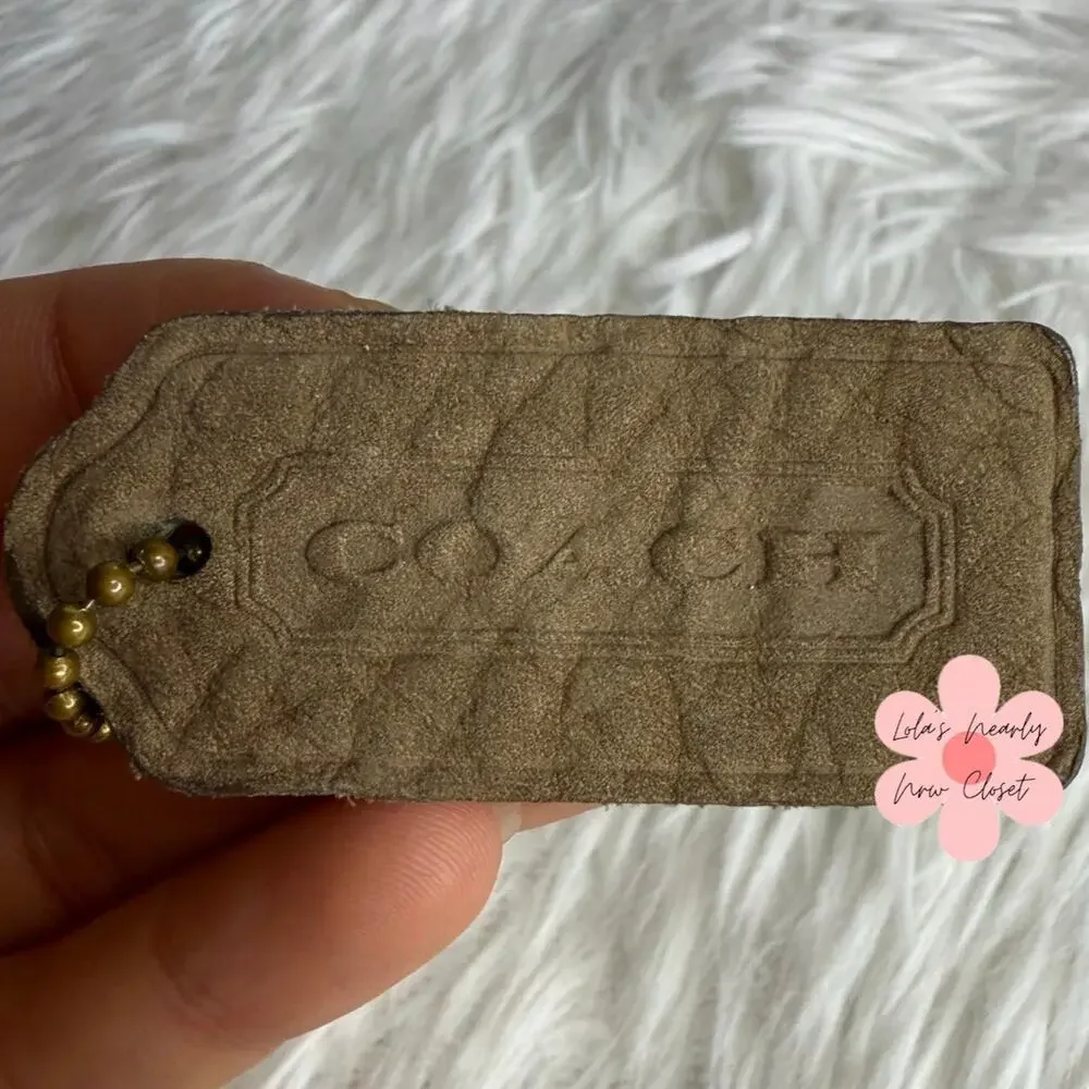Vintage COACH y2k Nubuck Fob Bag Charm Hang tag Hangtag